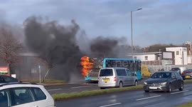 UK: Commuter Bus Evacuated After Bursting Into Flames in Merseyside