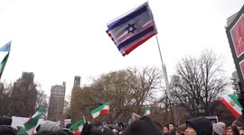 Rally against oppressive Iranian regime of Supreme Leader Ali Hosseini Khamenei.