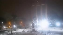 Drone explodes near Stepan Bandera monument in Lviv, Ukraine