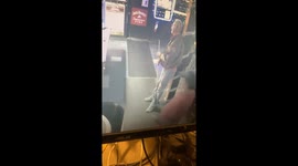 Funny fall during billiards in Cleveland, Ohio, USA