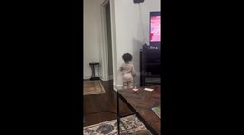 Toddler caught coloring on the wall in Memphis, Tennessee, USA