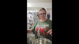 Just a mother trying to get healthier by peeling her own garlic in a quick and efficient way, and also mitigating stress in a healthy way!