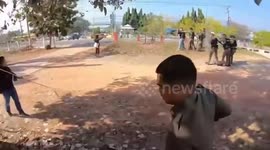 Dramatic moment police capture suspect during axe rampage