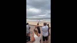 Shark attack victim treated by helicopter paramedics on beach in Australia