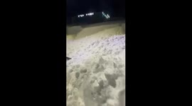 Car buried under massive snowfall in Kamchatka, Russia