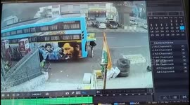 Jamnagar: Man Cheats Death by Seconds as Speeding Car Crashes Into Parked Bus, Spine-Chilling CCTV Surfaces