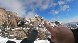 Rare cold winter in Spain create beautiful mountain scenery for wildlife watching