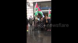 UK, Glasgow: Pro-Palestine Demonstration Held Outside Barclays Bank in Glasgow