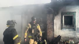Drone strike sets house ablaze in Ukraine’s Donetsk