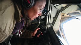 US Air Force KC-135 refuels over Central Command area