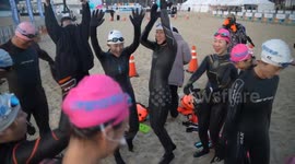 Participants plunge into icy waters for Busan Polar Bear Festival