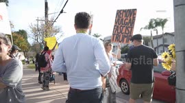 US, Los Angeles: Burbank Anti-Trump And Anti-ICE Protest With Sound On Tape