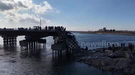 DRONE - YPG/SDF bridge blasts disrupt transport for civilians in Syria's Raqqa