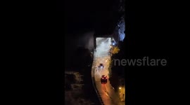 Italy: Unexpected seawater invasion halted traffic on a coastal road in Italy