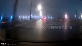 Car crashes into guardrail on Ring Road in St. Petersburg, Russia