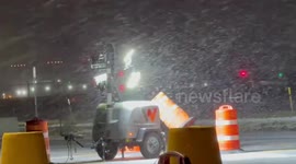 Light snowfall continues as lake-effect bands impact Rochester, New York, USA
