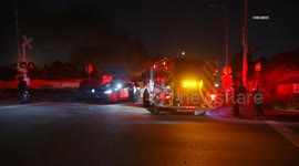 US, Los Angeles: Vermont Vista Car Fire