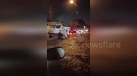 Van swept away as floods inundate streets in Tunisia