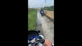 Google Maps takes motorcycle rider along slanted water barrier