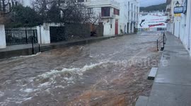 Storm Harry turns roads into rivers as Spanish town hit by flooding