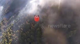 Argentine army helicopter deployed to fight wildfires in Chubut