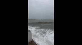 Big waves in Cadaqués during the Harry storm