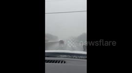 US: Poor Visibility During Sunrise on Highway in East Islip