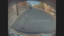 Tesla Records Bus Colliding with Mercedes Door