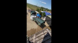 Locals cool off with makeshift wave pool in the back of truck
