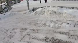 Elderly woman injured after being hit by city bus at crosswalk in Kamensk-Uralsky, Russia