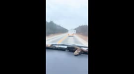 House Hits Highway Overpass in Yarmouth