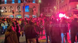 Senegalese fans celebrate AFCON victory in Paris