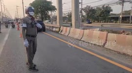 Sinkhole appears on road in Thailand as country's collapsing infrastructure is brought into question