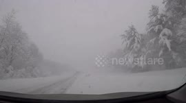 US: Lake Effect Snow Creates Hazardous Conditions On I-81 In Mannsville