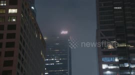 US, Los Angeles: Downtown Los Angeles Fog Begins To Roll In