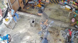 Motorcycle repair fire quickly contained in Davao Oriental, Philippines