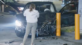 US, Los Angeles: Exposition Park LAPD Officer Injured In Crash