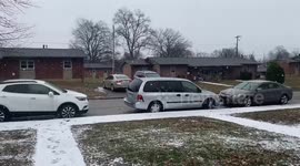 US: Streets Covered With Snow As Snowfall Hits Frankfort