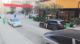 Electric car executes a perfect parallel park without a driver