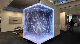An eye catching illusionary cube based artwork at this years London Art Fair held at the Business Design Centre in Islington