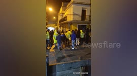 Huge waves batter Sicilian coastline - sending residents fleeing