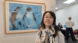 The artists T K Chan from the Blick Gallery talks about her artwork Wilson’s Vigil An Artic Family Portrait at this years London Art Fair