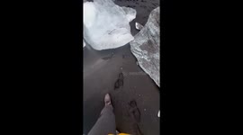 Iceland's Diamond Beach Has Black Sand And Beached Icebergs