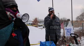 Minneapolis Anti-ICE Protestors during Snow Storm weather