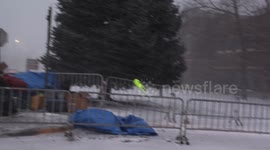 Minneapolis Anti-ICE Protestors During Snow Storm