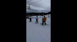 My Friend Crashed Into a Pole on His First Day Skiing