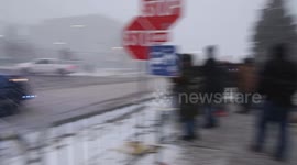Minneapolis Anti-ICE Protestors During Snow Storm 7