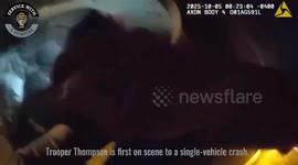 Trooper First On Scene Aids Seriously Injured Driver