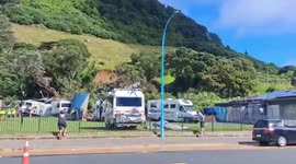 New Zealand landslide at campsite leaves two dead and six missing