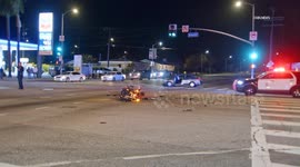 US, Los Angeles: Granada Hills Motorcycle Involved In Crash